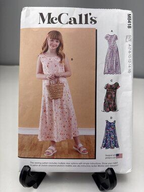 McCalls M8418 Girls Sewing Pattern Size 7 8 10 14 12 14 16 Dress Uncut